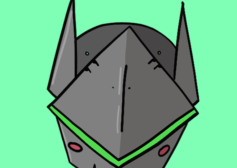 zoomed in on genji's face